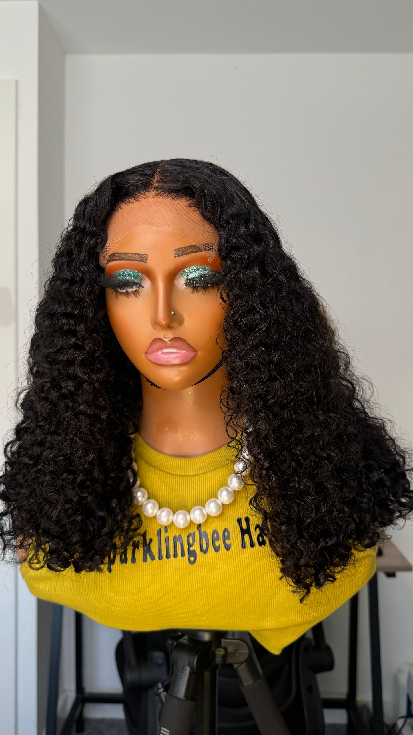 Naomi– 18” Burmese Curly Super Double Drawn Human Hair Wig with 5x5 Closure