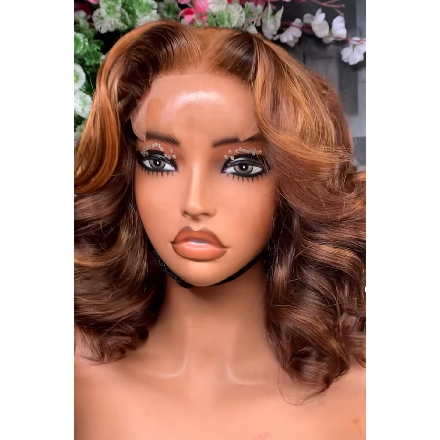 Kiara 16 inch piano highlight bounce Super Double Drawn human hair wig with 5x5 transparent closure