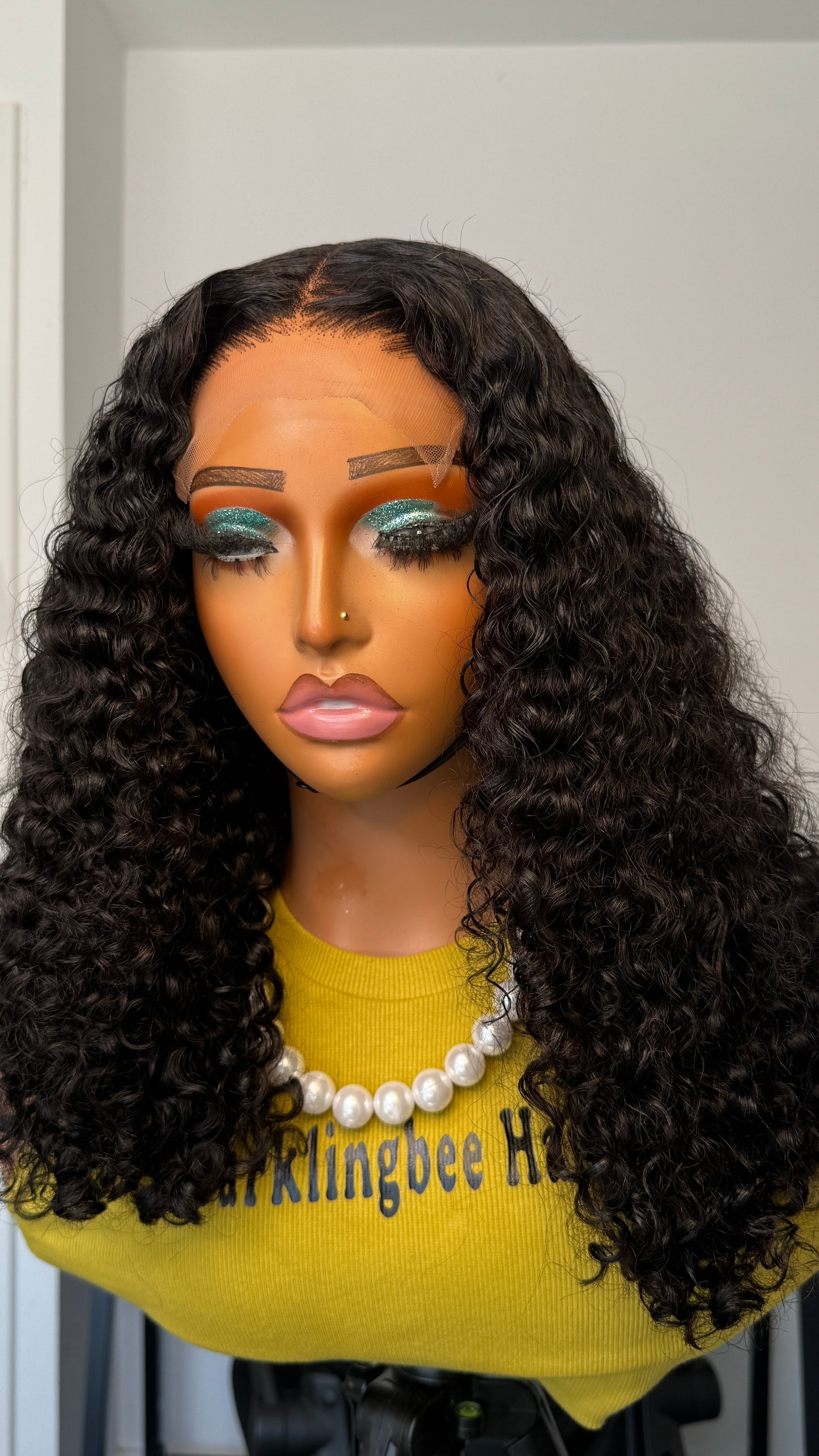 Naomi– 18” Burmese Curly Super Double Drawn Human Hair Wig with 5x5 Closure