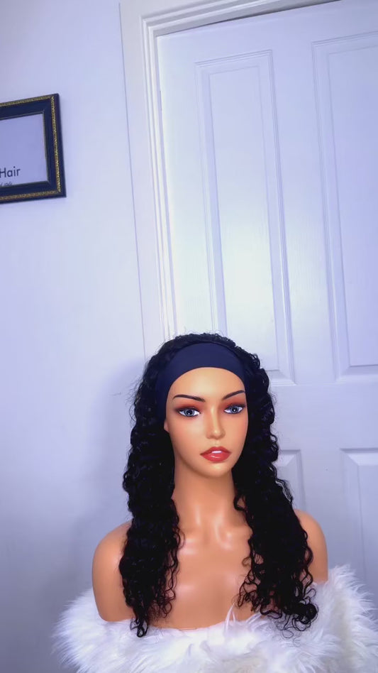 Deep Wave Band Wig Human Hair Super Double Drawn